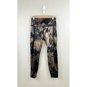 Zyia Bronze Hendrix Pull On Luxe Leggings‎ Sz 6-8 Metallic Pocket Activewear NWT